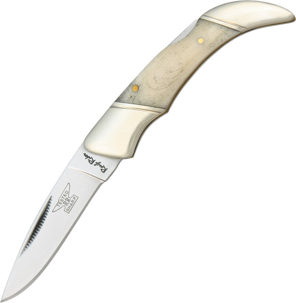 Rough Rider Small Lockback White Smooth Bone Handle Stainless Folding Knife 137  -On Sale