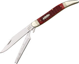 Rough Rider Fish Folding Scaler & Clip Blade Red Jigged Bone Handle Knife 1401