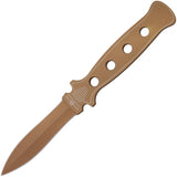 Rough Rider Gold Finish Double Edge Fixed Blade Stainless Handle Boot Knife 1416