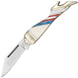 Rough Rider Stoneworx Leg Folding Blade Mother of Pearl Turquoise Knife 1417