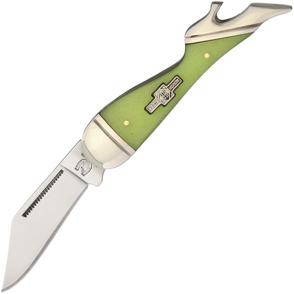 Rough Rider Moon Glow in the Dark Handle Small Leg Folding Clip Blade Knife 1429