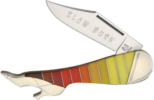 Rough Rider Slow Burn LEg Folding Blade Multi-Color Gradient Handle Knife 1439