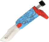 Rough Rider Cowboy Boot Folding Blade Blue & Red Turquoise Handle Knife 1441