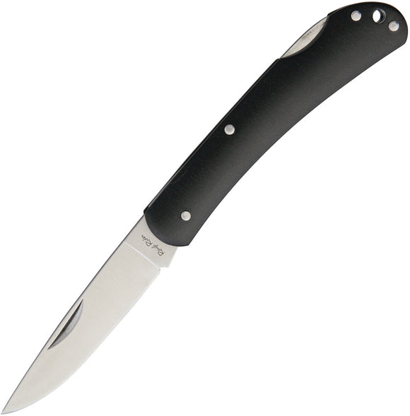 Rough Rider Lockback Folding Blade Nail Nick Black Aluminum Handle Knife 1472