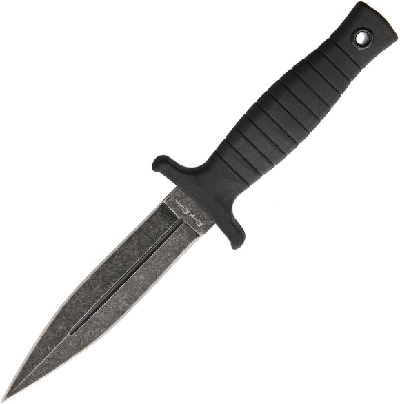 Rough Rider Large Stainless Dagger Fixed Blade Black Handle Boot Knife 1489
