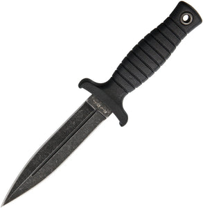 Rough Rider Small Stainless Dagger Fixed Blade Black Handle Boot Knife 1490
