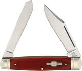 Rough Rider Moose Folding Blade Strawberry Red Bone Sawcut Handle Knife 1505