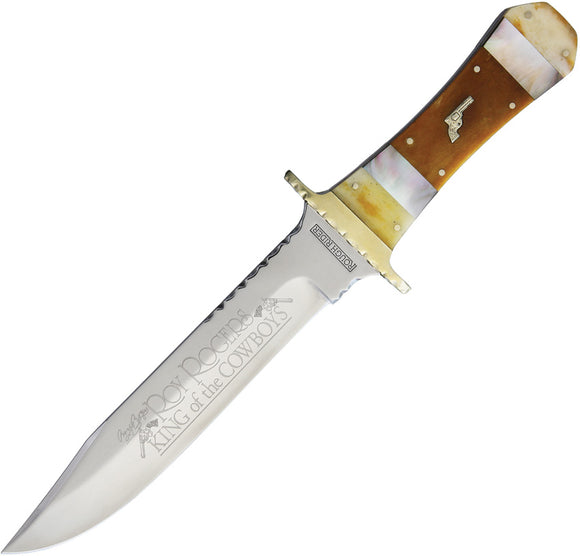 Rough Rider Roy Rogers Stainless Fixed Blade Brown Bone Handle Bowie Knife 1513