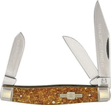 Rough Rider Gold Flake Stockman Folding Clip Spey Sheepsfoot Blades Knife 1518
