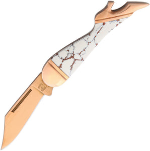 Rough Rider Copperstone Handle Leg Titanium Stainless Folding Blade Knife 1529
