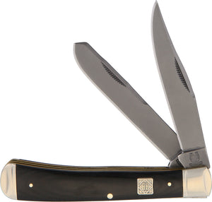 Rough Rider Trapper High Carbon Steel Black G10 Handle Folding Blade Knife 1570