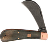 Rough Rider Copper Bolster Black Bone Handle Hawkbill Folding Blade Knife 1587