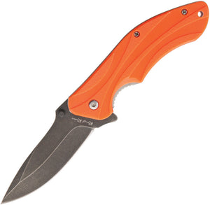 Rough Rider Linerlock Orange ABS Handle Black Stainless Folding Blade Knife 1590