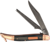 Rough Rider Copper Bolster Black Bone Handle Folding Blade Multi-Tool Knife 1597