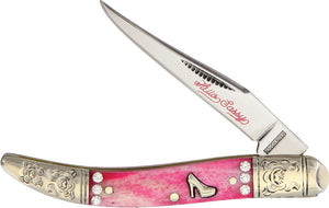 Rough Rider Hello Series Baby Toothpick Pink Bone Folding Clip Blade Knife 1604