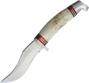 Rough Ryder 7.5" Mini Kukri Stag Bone Fixed Blade Knife w/ Belt Sheath 1635