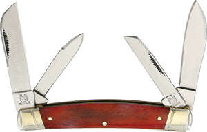 Rough Rider Congress Black Cherry Smooth Bone Handle Folding Blades Knife 1664