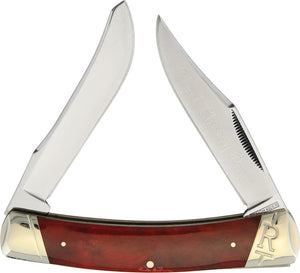 Rough Rider Moose Black Cherry Bone Handle Stainless Folding Blade Knife 1665