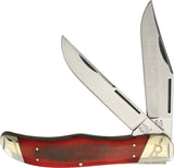 Rough Rider Hunter Black Cherry Smooth Bone Stainless Folding Blades Knife 1669