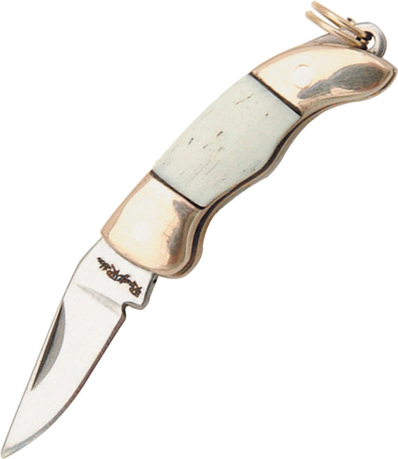 Rough Rider Miniature Folder White Bone Handle Stainless Folding Clip Knife 166