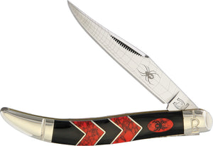 Rough Rider Red & Black Widow Spider Medium Toothpick Folding Blade Knife 1672