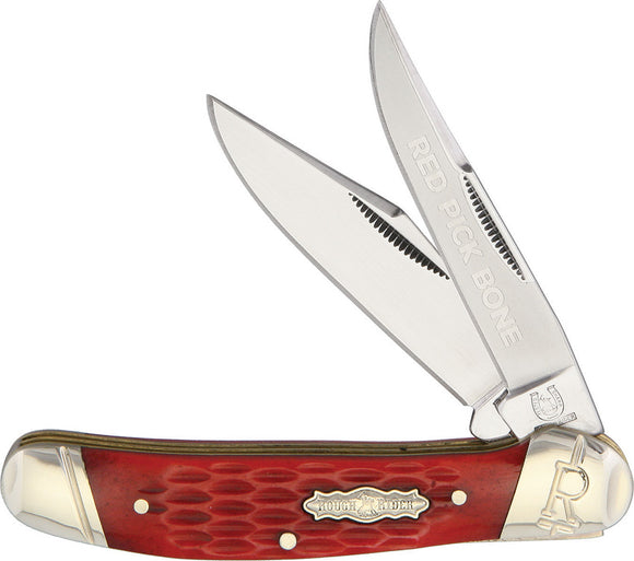 Rough Rider Red Picked Bone Handle Copperhead Stainless Folding Blade Knife 1683