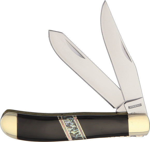 Rough Rider Premium Select Trapper Buffalo Horn Handle Folding Blades Knife 1689