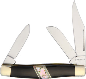 Rough Rider Premium Select Stockman Buffalo Horn Handle Folding Blade Knife 1690