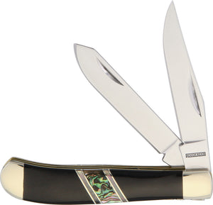 Rough Rider Premium Select Mini Trapper Buffalo Horn Folding Blades Knife 1695