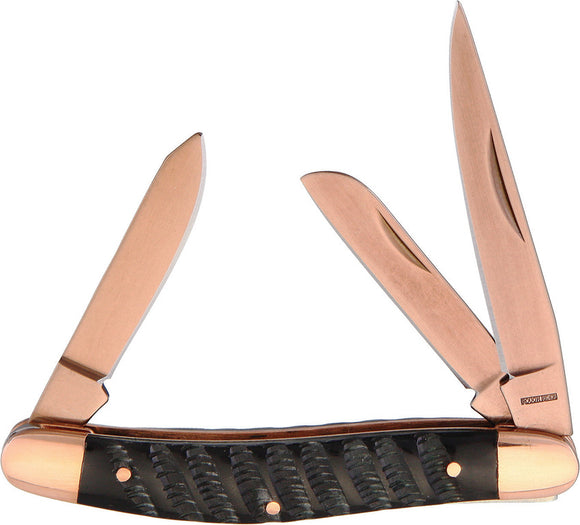 Rough Rider Copper Ridge Buffalo Horn Stockman Rose Titanium Folding Knife 1702