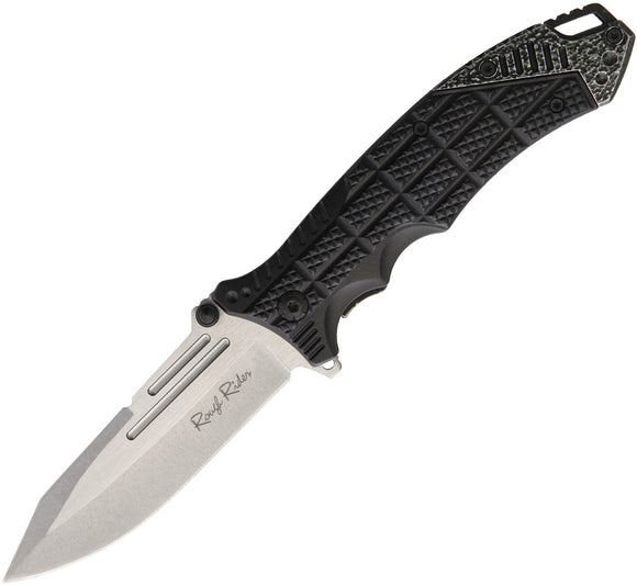 Rough Rider Linerlock A/O Stainless Folding Blade Black Plain Handle Knife 1711
