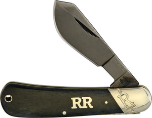 Rough Rider Cotton Sampler Black Bone Handle Folding Wide Belly Blade Knife 1726