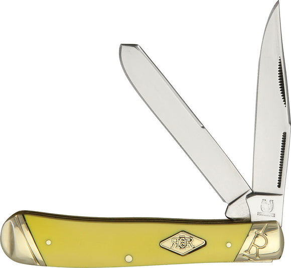 Rough Rider Classic Carbon Trapper Yellow 2-Blade Folding Pocket Knife 1731