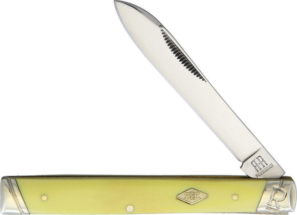 Rough Rider Doctors Classic Carbon Yellow Spear Pt Folding Pocket Knife 1732