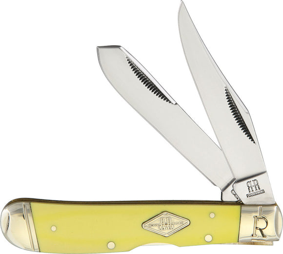 Rough Rider Classic Carbon Trapper Yellow 2-Blade Folding Pocket Knife 1735