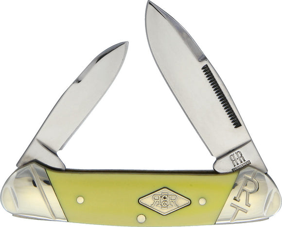 Rough Rider Canoe Yellow Handle Carbon Steel Series Folding Blade Knife 1736