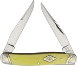 Rough Rider Muskrat Yellow Handle Classic Carbon Steel Folding Blades Knife 1737