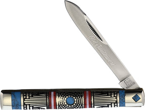 Rough Ryder Old Southwest Doctor's Red/Blue Folding Stainless Pocket Knife 1758