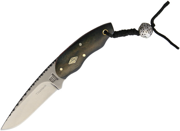 Rough Ryder Small Hunter Black Bone Titanium Coat Fixed Blade Knife 1768