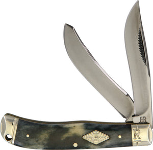 Rough Rider Black Titanium Trapper Stainless Folding Blades Knife 1771