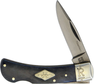 Rough Rider Lockback Black Smooth Bone Titanium Handle Folding Blade Knife 1773