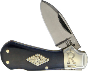 Rough Rider Cub Lockback Black Titanium Bone Handle Folding Blade Knife 1774