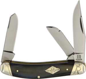 Rough Rider Sowbelly Black Handle Titanium Stainless Folding Blade Knife 1783
