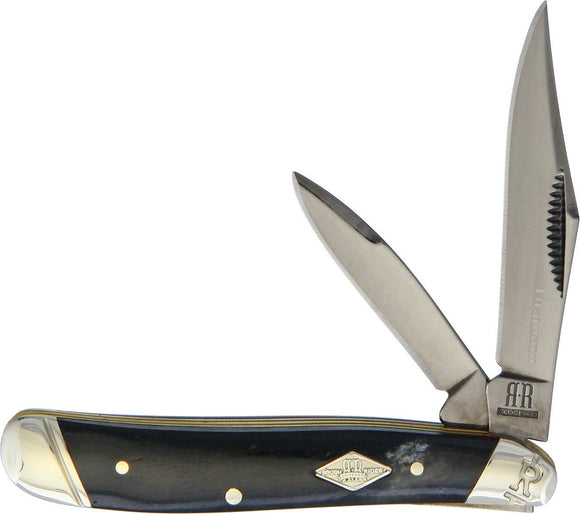 Rough Rider Titanium Series Peanut 440A SS Black Bone Folding Pocket Knife 1786