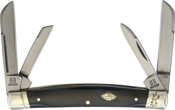 Rough Rider Titanium Series Congress Black Smooth Bone Folding Pocket Knife 1787