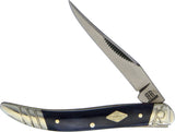 Rough Rider Small Toothpick Black Titanium Bone Handle Folding Blade Knife 1788