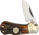 Rough Rider Cub Lockback Brown Bone Handle Stainless Folding Blade Knife 1790