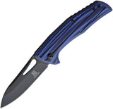 Rough Rider Slip Joint Folder Black & Blue G10 Handle Folding Blade Knife 1817