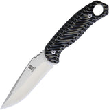 Rough Rider Stainless Fixed Drop Pt Blade Black & Tan Handle Knife + Sheath 1824