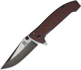 Rough Rider A/O Assisted Stainless Folding Red Carbon Fiber Pocket Knife 1826